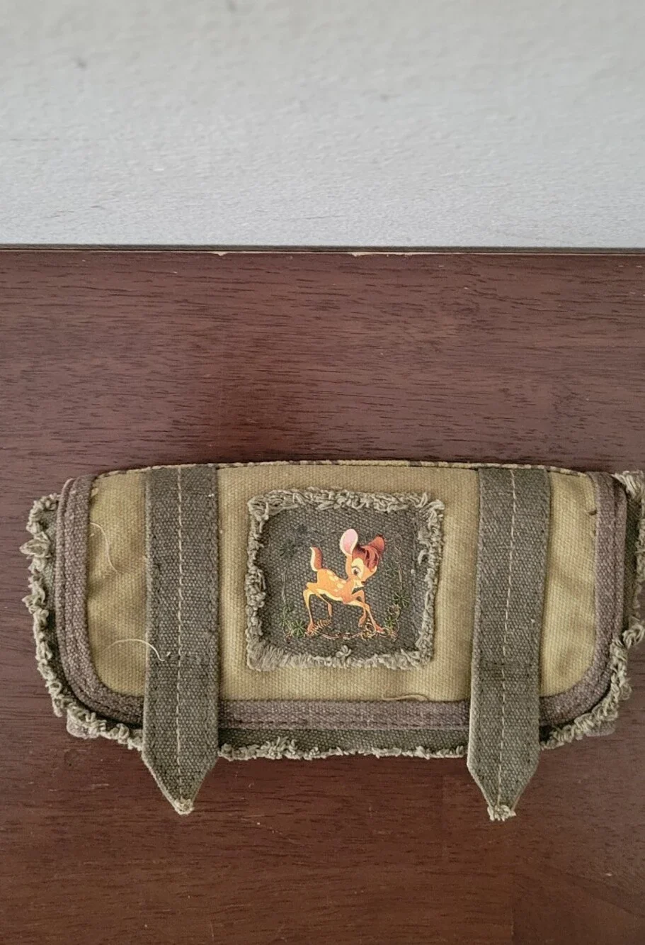 Disney Bambi Lady Distressed Wallet ID Credit Card Check Holder Canvas Coin Bag